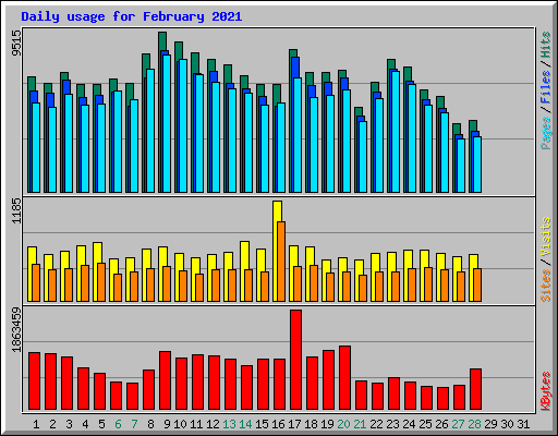 Daily usage for February 2021