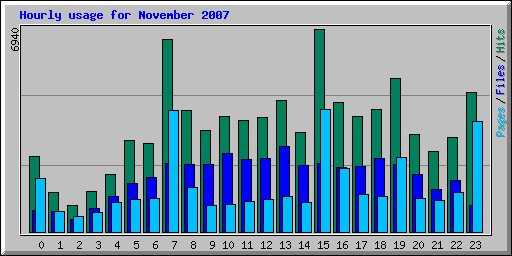 Hourly usage for November 2007