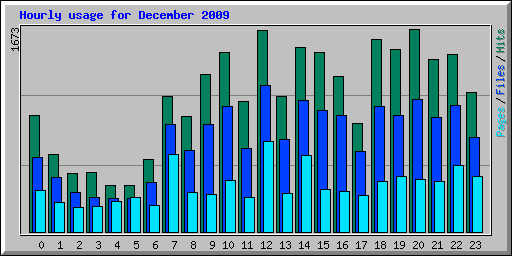 Hourly usage for December 2009