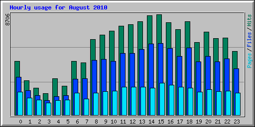 Hourly usage for August 2010