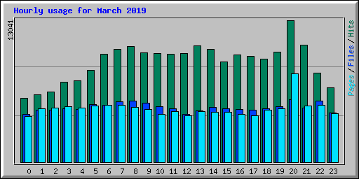 Hourly usage for March 2019
