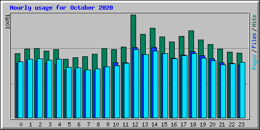 Hourly usage for October 2020