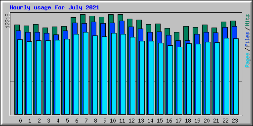 Hourly usage for July 2021